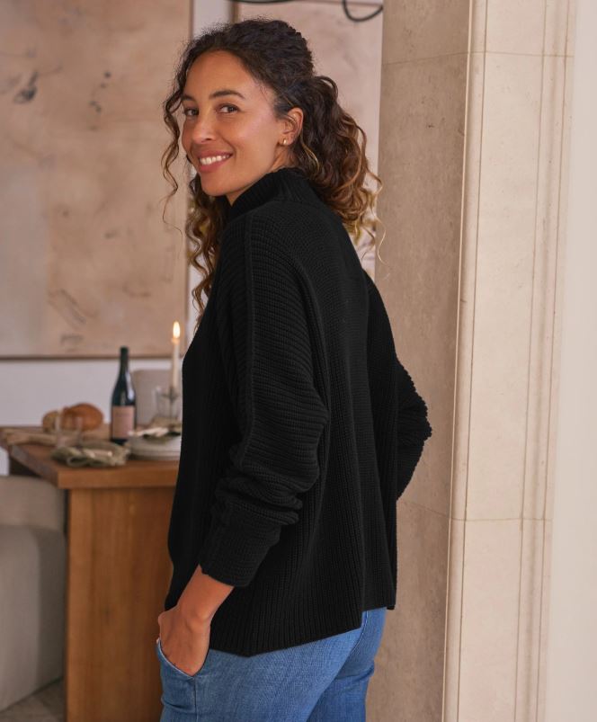 Frank &amp; Eileen Montecito Turtleneck Sweater Black-Sweaters-West of Woodward Boutique-Vancouver-Canada