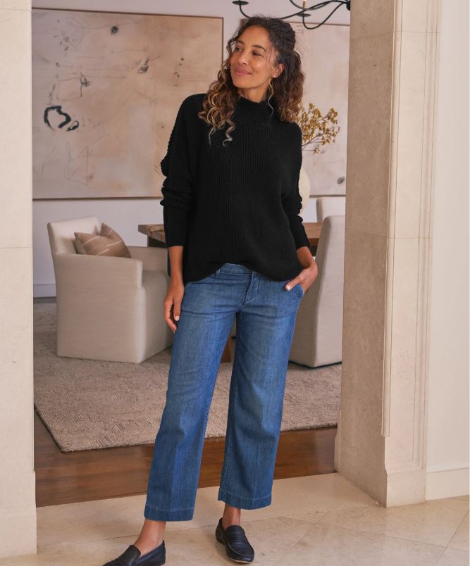 Frank & Eileen Montecito Turtleneck Sweater Black-Sweaters-West of Woodward Boutique-Vancouver-Canada