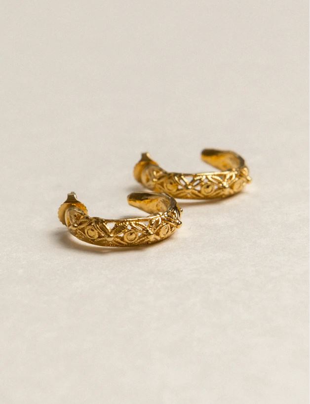 Pamela Card Memory Trove Earrings 24K Gold Vermeil-Accessories-West of Woodward Boutique-Vancouver-Canada