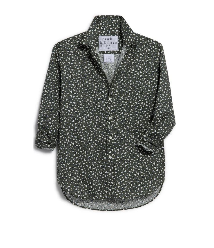 Frank & Eileen Eileen Button Up Shirt Green Messy Hearts-Shirts-West of Woodward Boutique-Vancouver-Canada