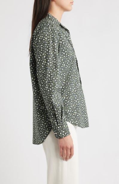 Frank & Eileen Eileen Button Up Shirt Green Messy Hearts-Shirts-West of Woodward Boutique-Vancouver-Canada