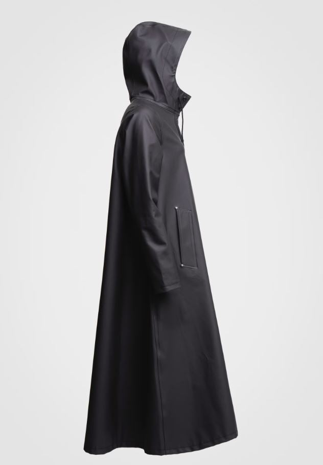 Stutterheim Mosebacke Long Raincoat- Black