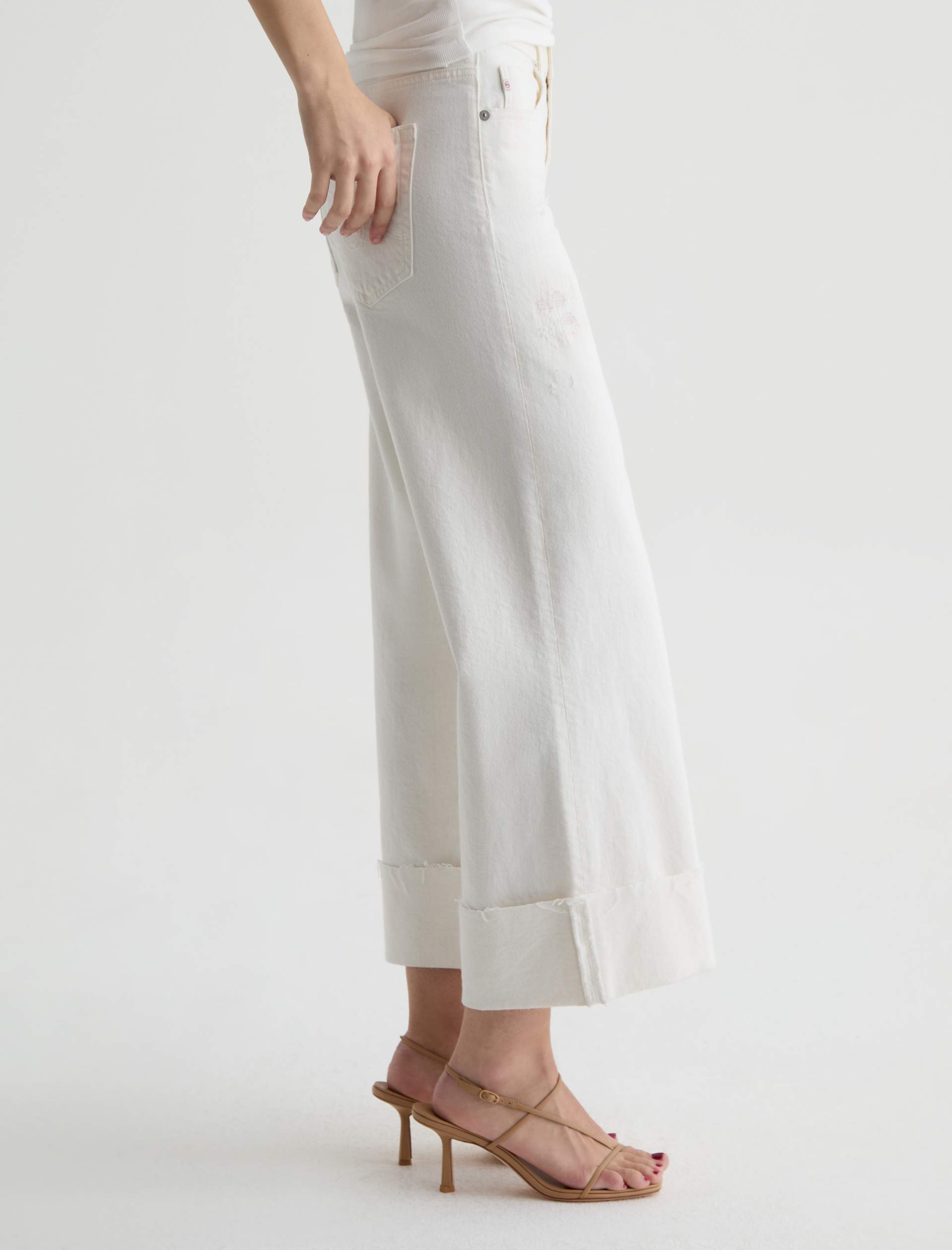 AG Saige Wide Leg Crop Powder Mended-Denim-West of Woodward Boutique-Vancouver-Canada