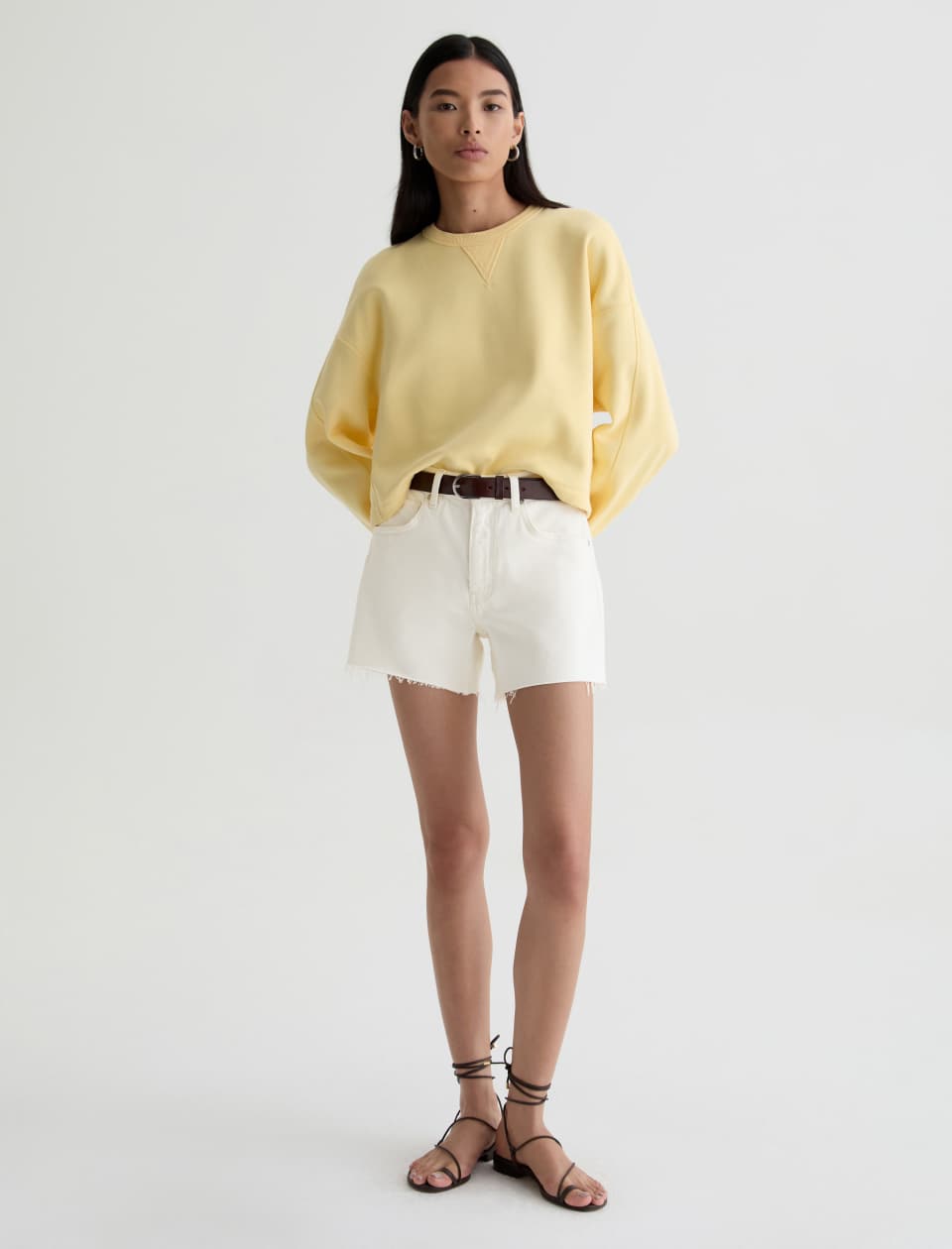AG Halle Shorts Powder Mended-Shorts-West of Woodward Boutique-Vancouver-Canada