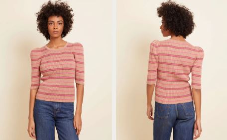 Nation Sarah Slim Crew Neck- Bisou Stripe-Sweaters-West of Woodward Boutique-Vancouver-Canada