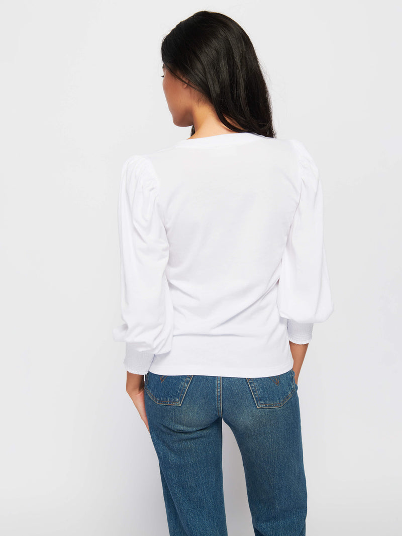 Nation Flora Peasant Tee White