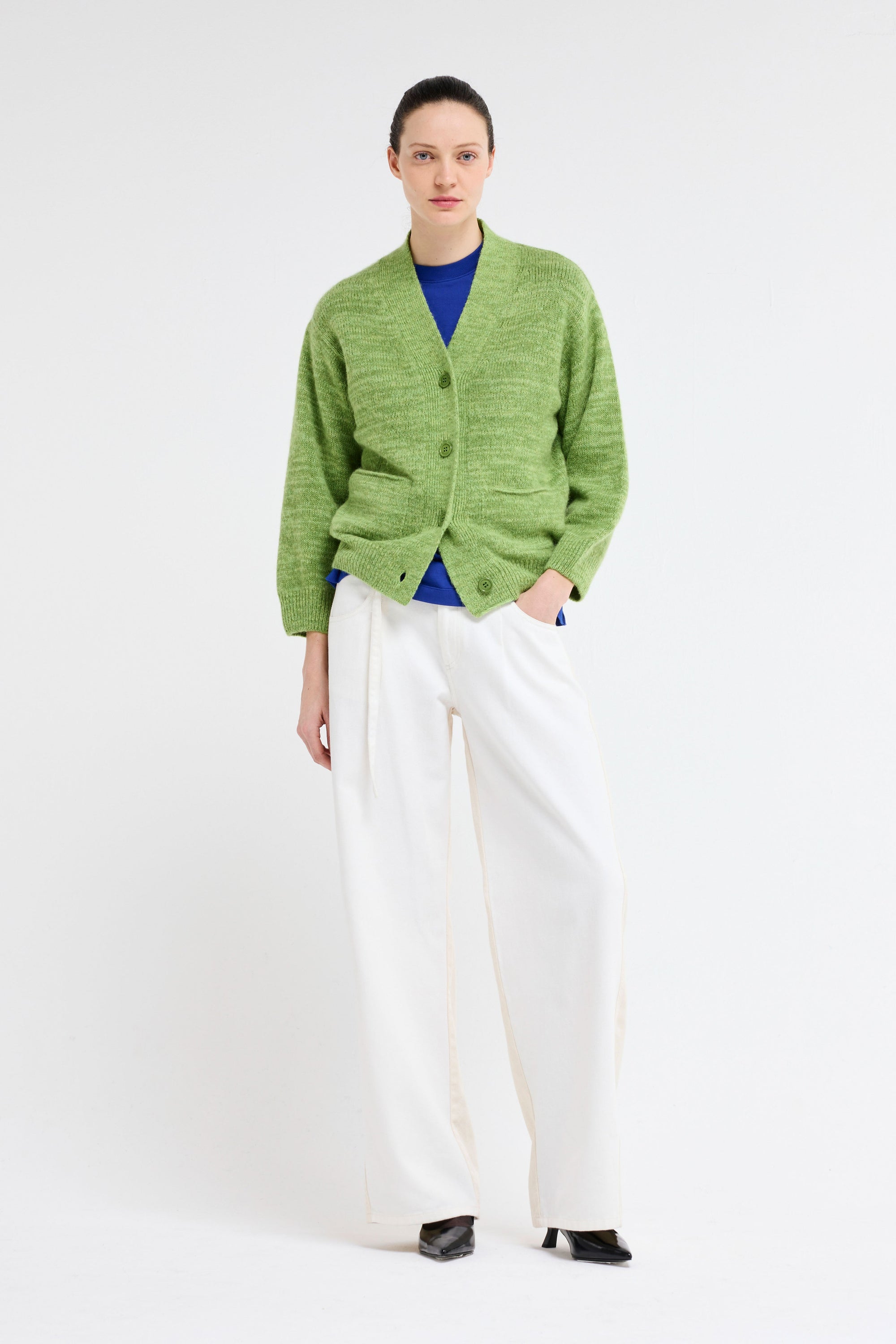 Our Sister Dolphin Cardigan Green-Sweaters-West of Woodward Boutique-Vancouver-Canada