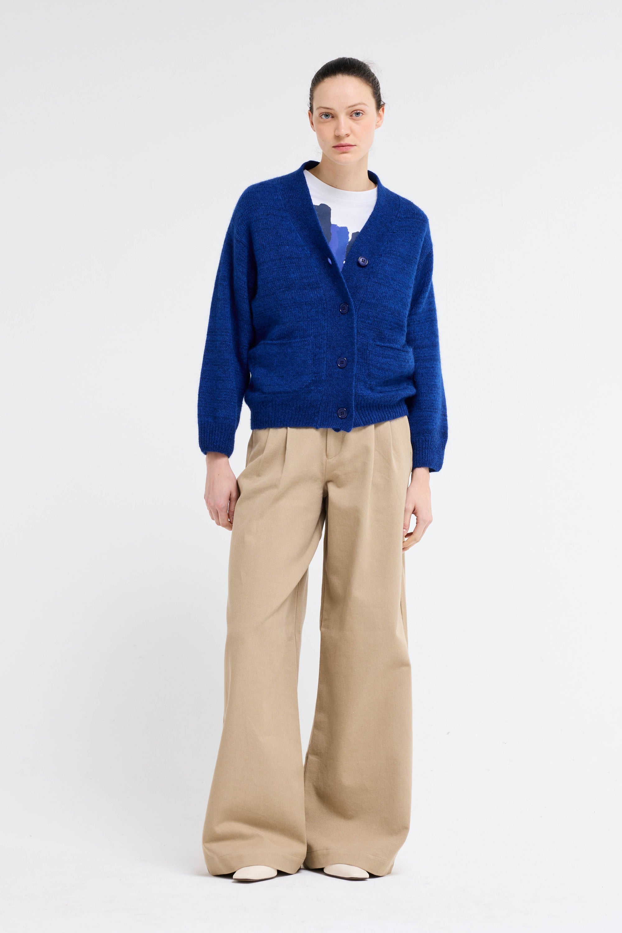 Our Sister Dolphin Cardigan Electric Blue-Sweaters-West of Woodward Boutique-Vancouver-Canada