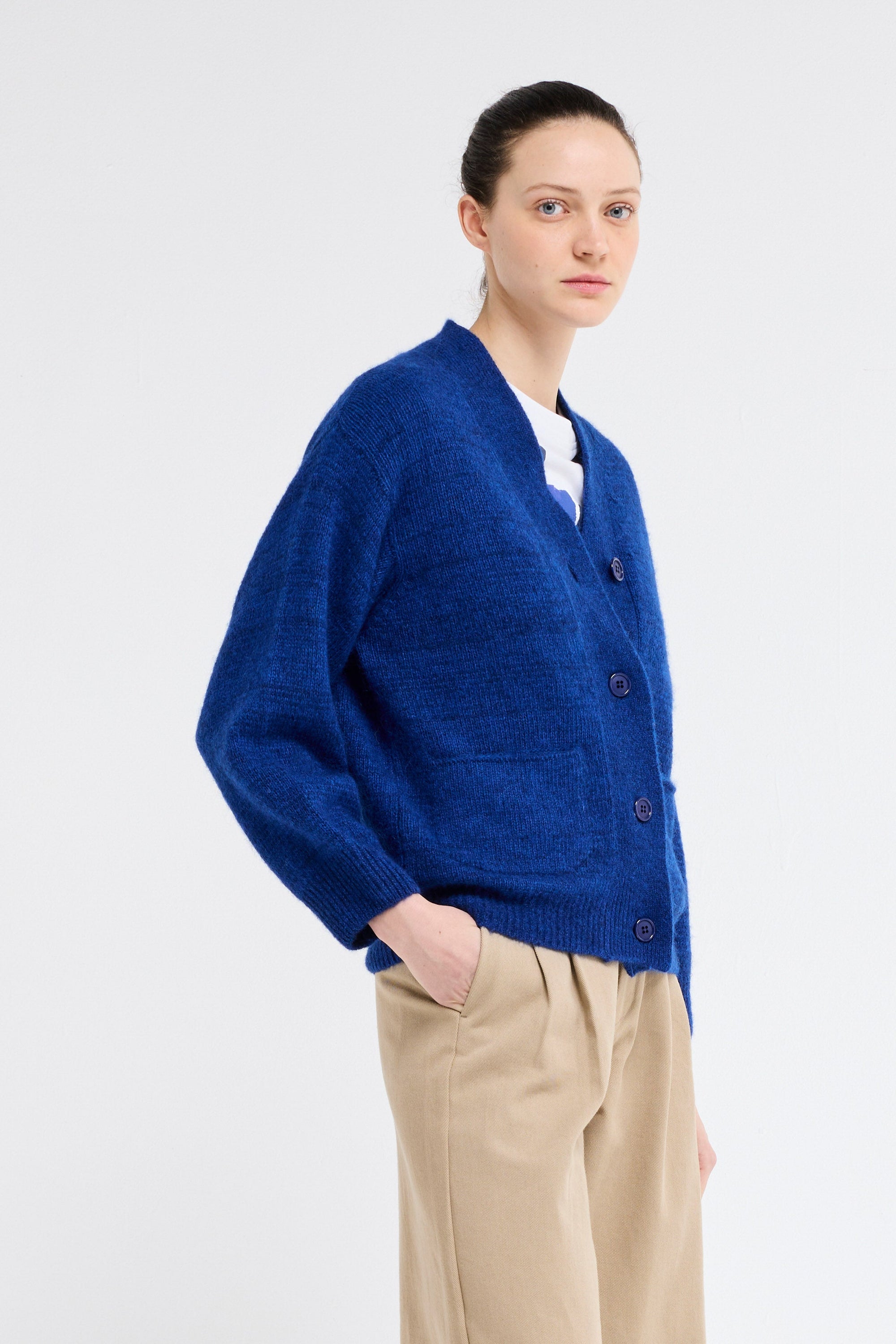 Our Sister Dolphin Cardigan Electric Blue-Sweaters-West of Woodward Boutique-Vancouver-Canada