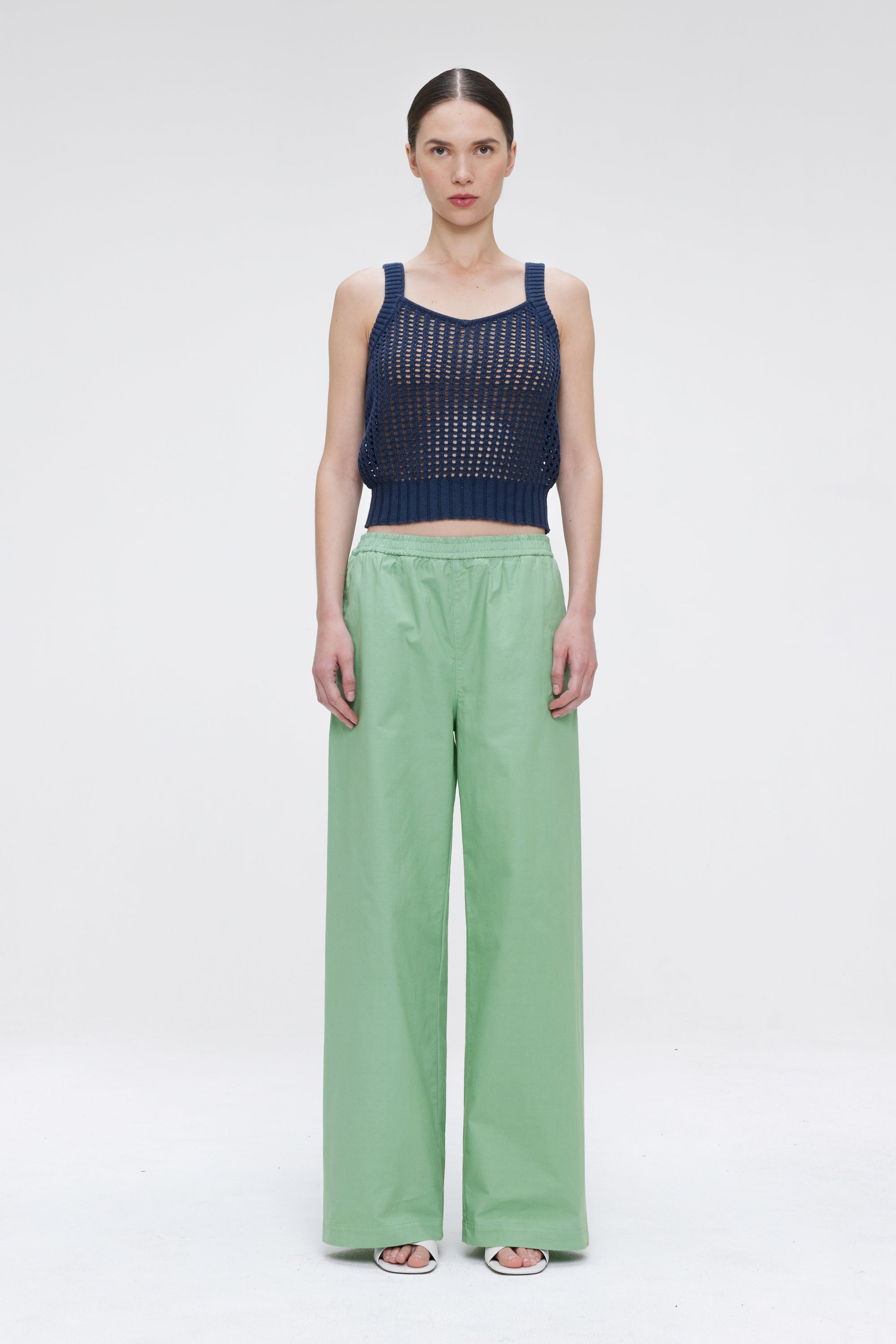 Our Sister Keina Linen Cotton Tank Top Navy-T-Shirts-West of Woodward Boutique-Vancouver-Canada