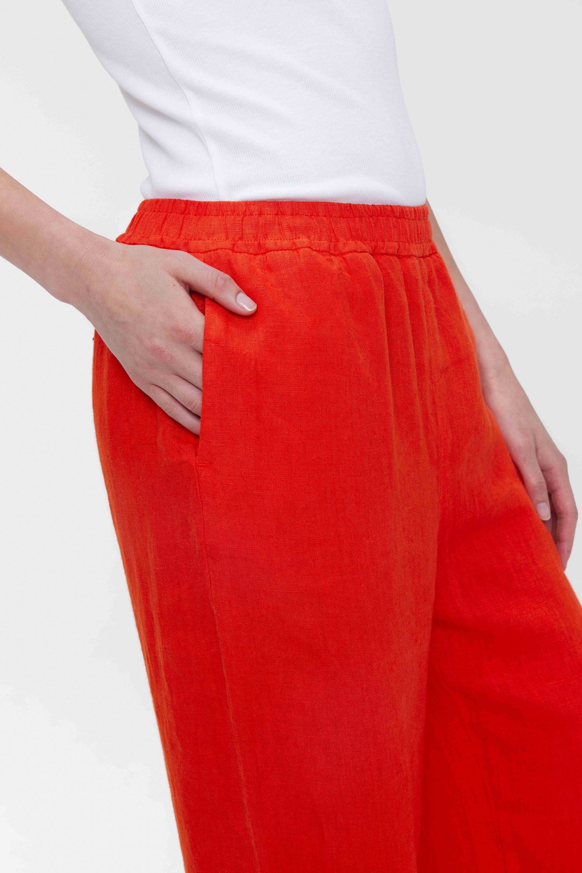 Our Sister Takki Linen Pant Red-Pants-West of Woodward Boutique-Vancouver-Canada