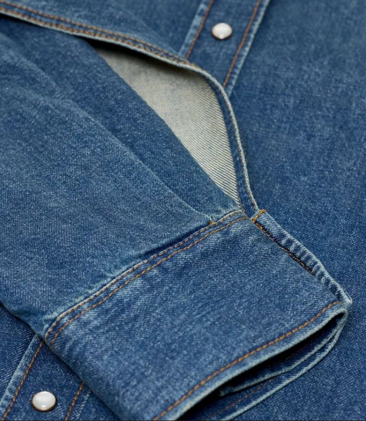 Closed Overlay Detail Denim Shirt Jacket Dark Blue-Shirts-West of Woodward Boutique-Vancouver-Canada