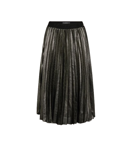 Mos Mosh Dari Plisse Skirt Antique Brass-Dresses-West of Woodward Boutique-Vancouver-Canada