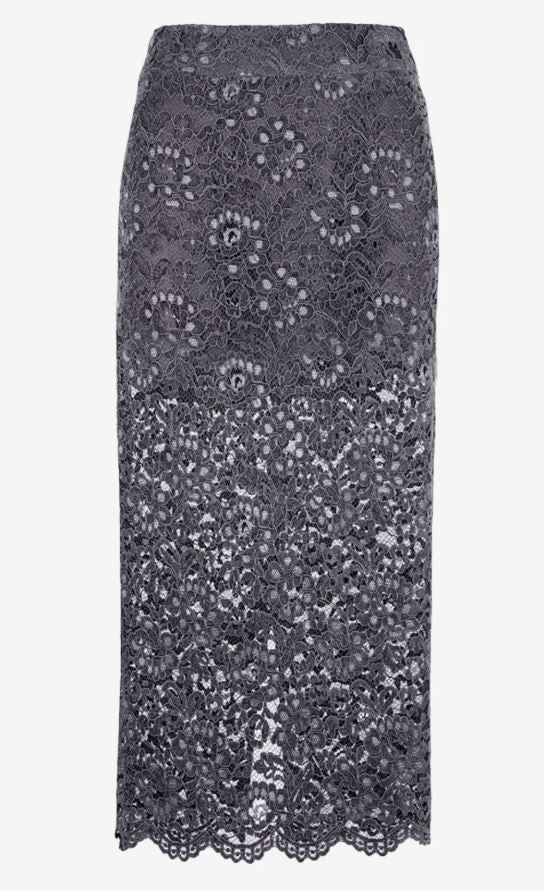 Smythe Lace Pencil Skirt Graphite-Dresses-West of Woodward Boutique-Vancouver-Canada