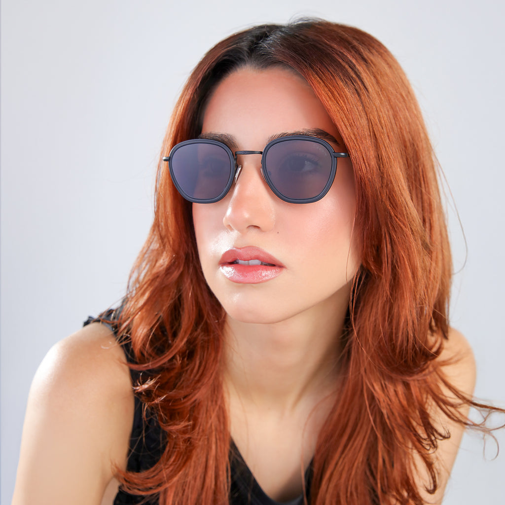 Illesteva Prince Tate Matte Black Grey Lense Sunglasses-Accessories-West of Woodward Boutique-Vancouver-Canada