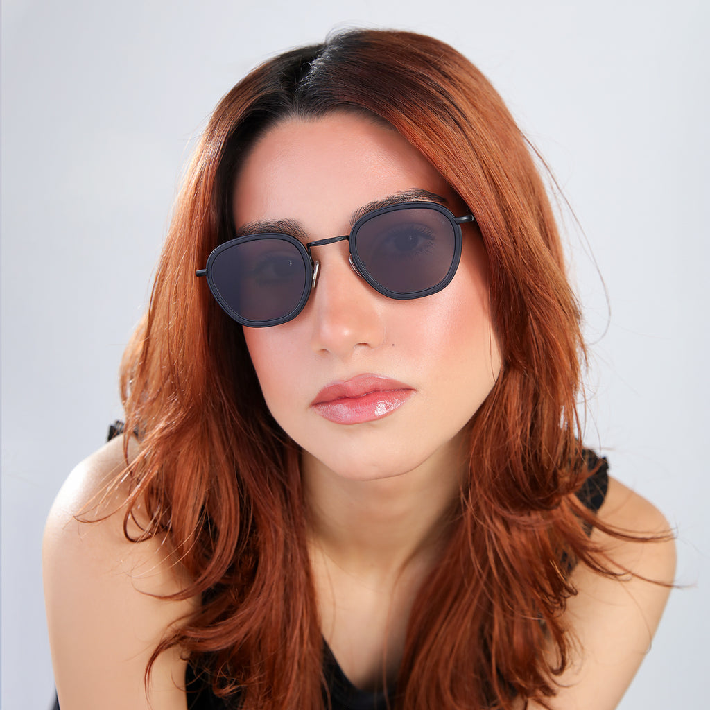 Illesteva Prince Tate Matte Black Grey Lense Sunglasses-Accessories-West of Woodward Boutique-Vancouver-Canada