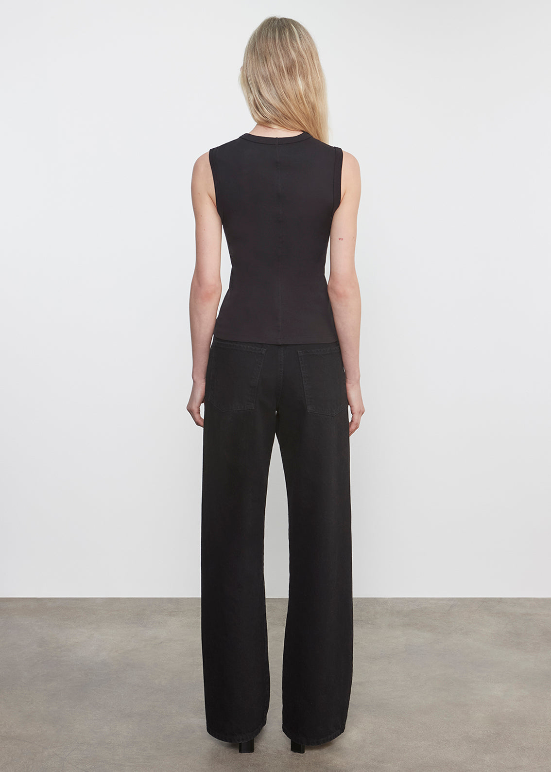 Enza Costa Supima Cotton Classic Sleeveless Tee Black