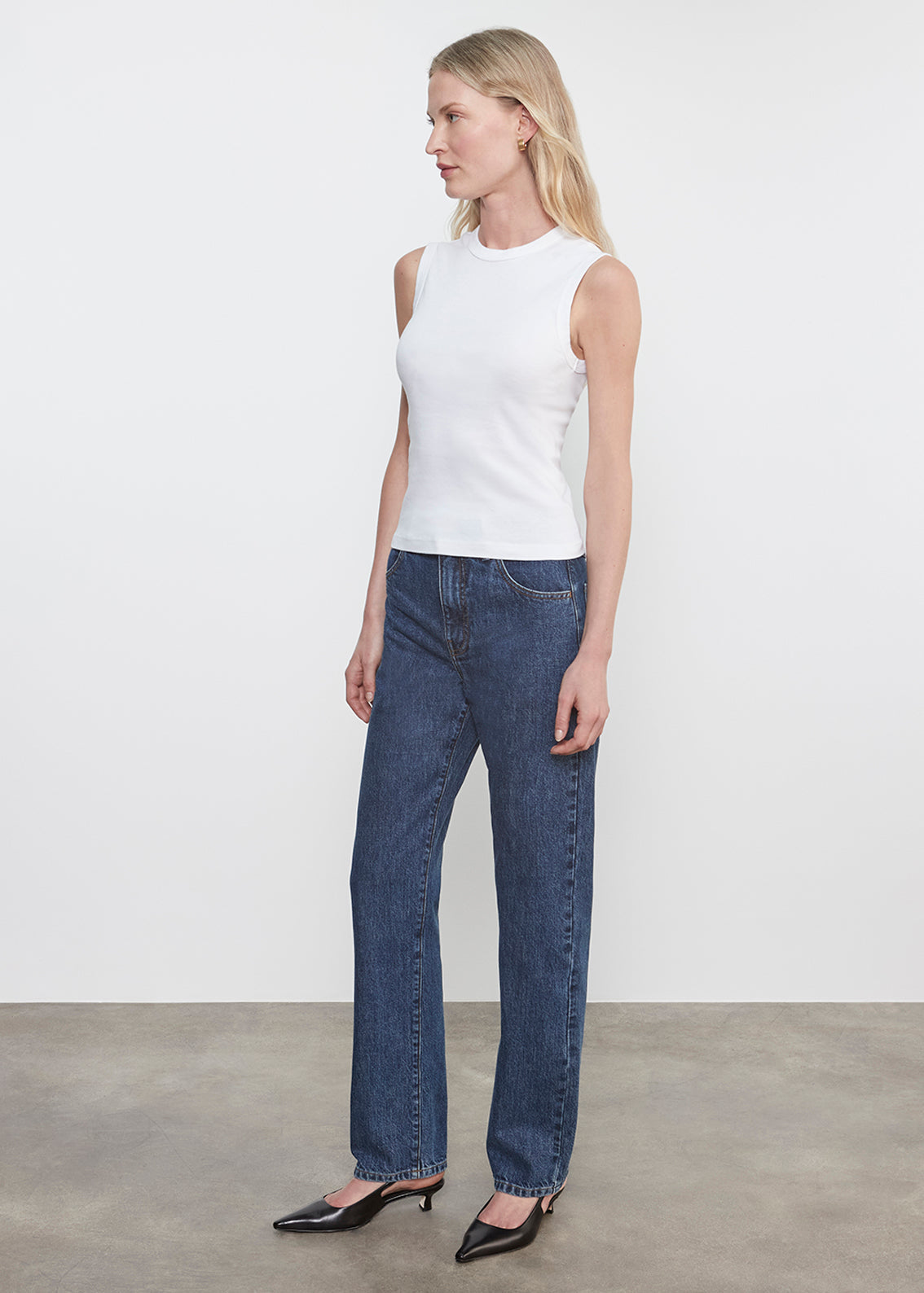Enza Costa Supima Cotton Classic Sleeveless Tee White