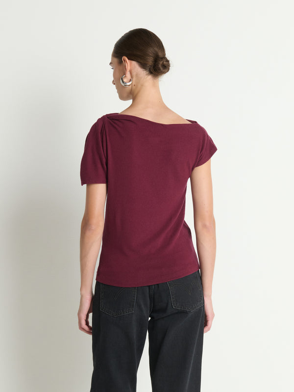 Nation Ltd. Rosie Knot Top Port-T-Shirts-West of Woodward Boutique-Vancouver-Canada
