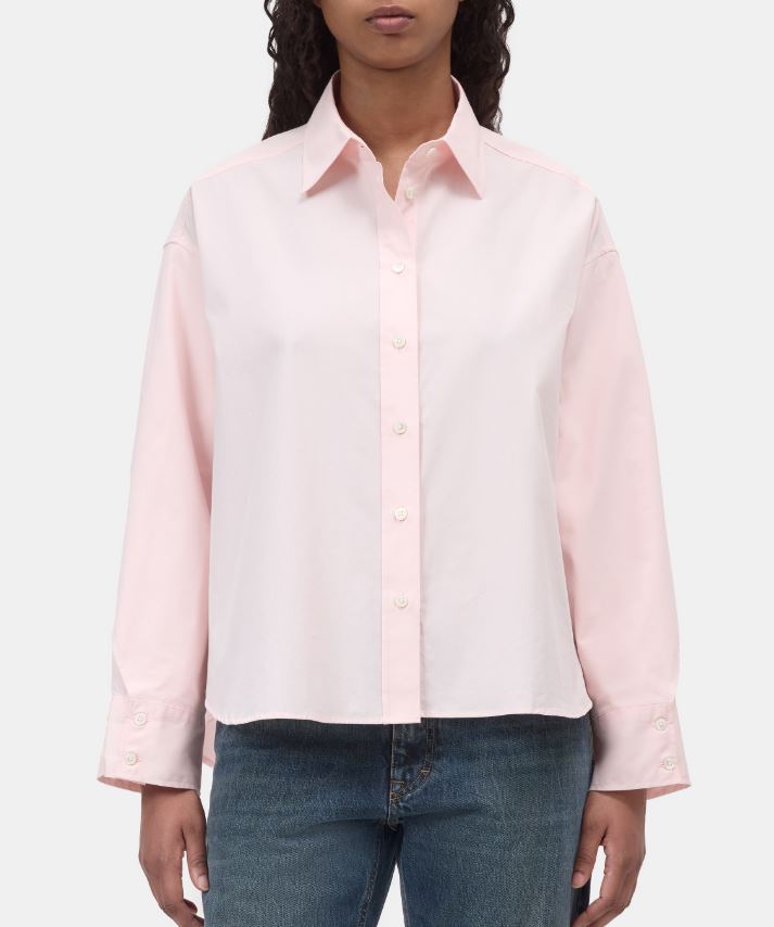 Closed Overlay Detail Shirt Rosewater Pink-Shirts-West of Woodward Boutique-Vancouver-Canada