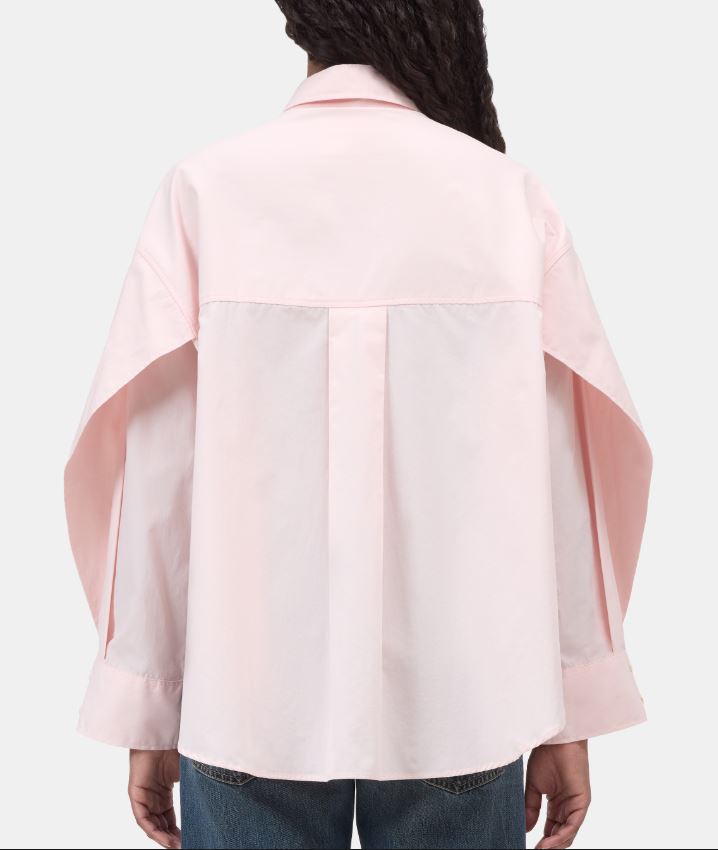 Closed Overlay Detail Shirt Rosewater Pink-Shirts-West of Woodward Boutique-Vancouver-Canada