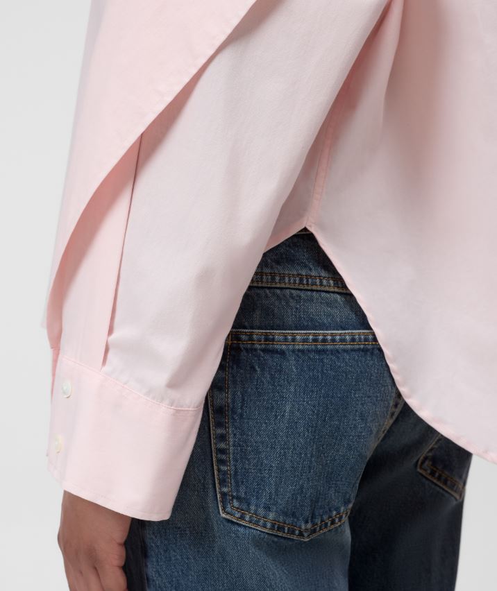 Closed Overlay Detail Shirt Rosewater Pink-Shirts-West of Woodward Boutique-Vancouver-Canada
