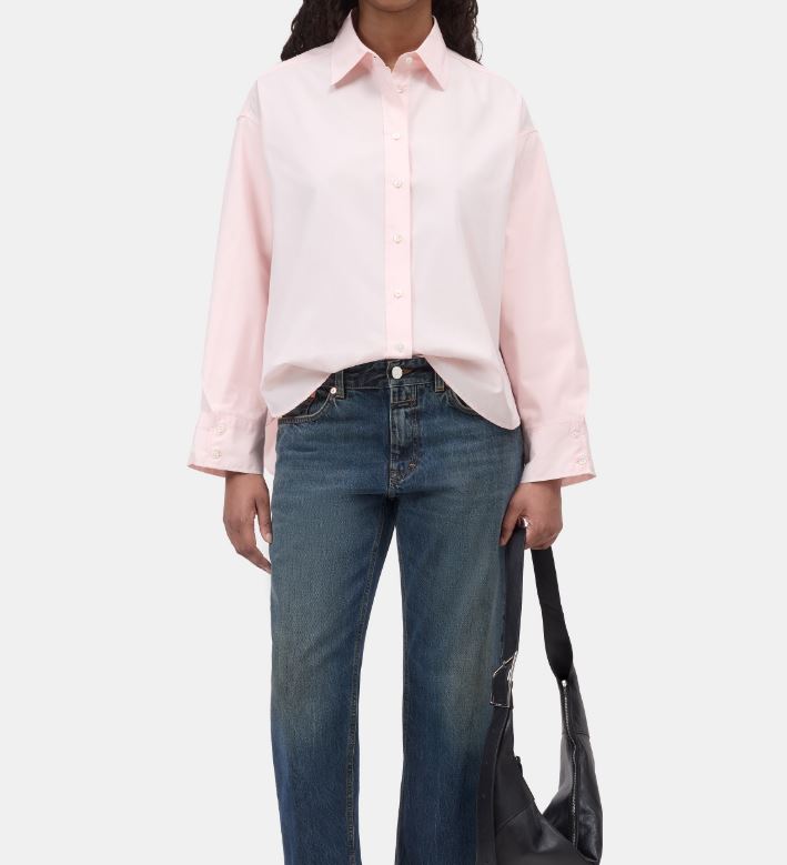 Closed Overlay Detail Shirt Rosewater Pink-Shirts-West of Woodward Boutique-Vancouver-Canada