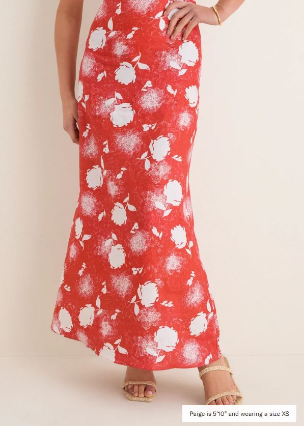 Faithfull Martina Maxi Skirt Sunrose Rosso-Dresses-West of Woodward Boutique-Vancouver-Canada