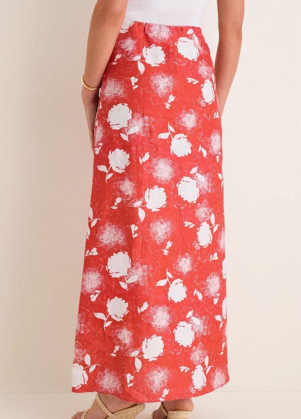 Faithfull Martina Maxi Skirt Sunrose Rosso-Dresses-West of Woodward Boutique-Vancouver-Canada