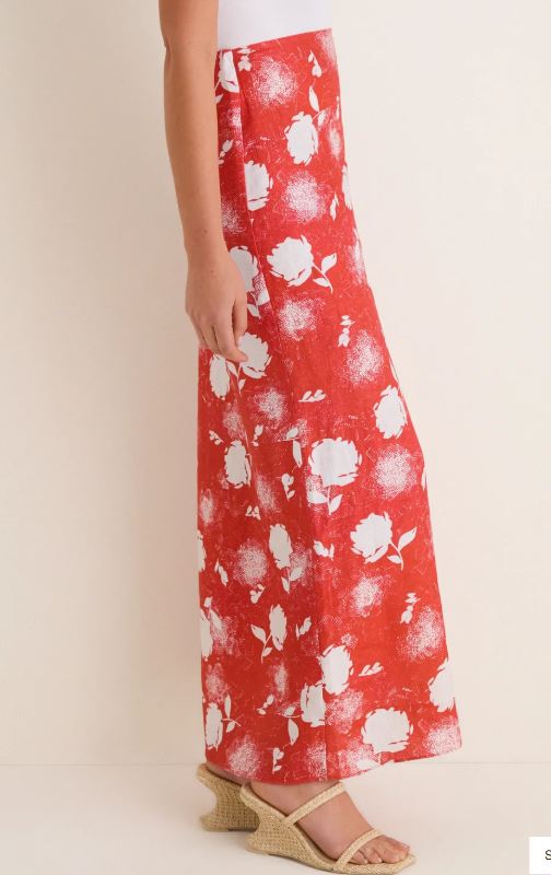 Faithfull Martina Maxi Skirt Sunrose Rosso-Dresses-West of Woodward Boutique-Vancouver-Canada