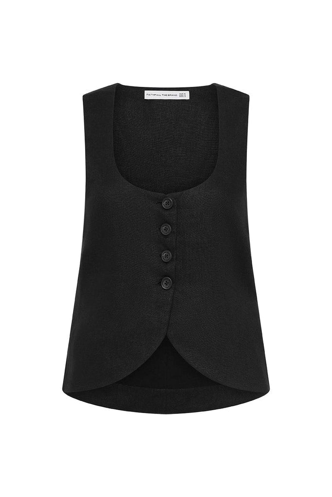 Faithfull Stanze Vest Black-T-Shirts-West of Woodward Boutique-Vancouver-Canada