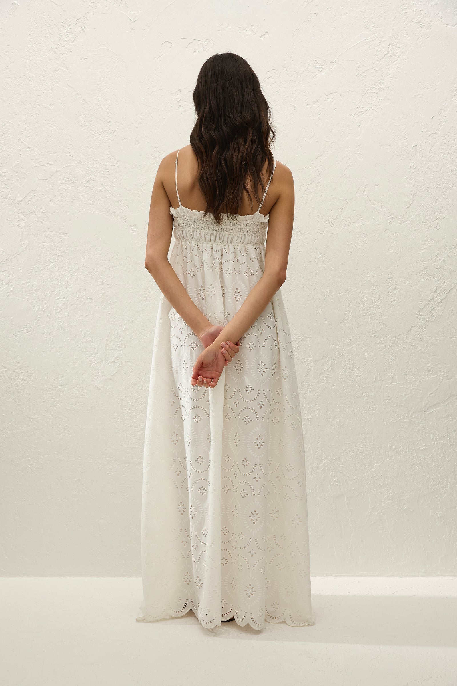 Faithfull Etta Maxi Dress Bianca Broderie White-Dresses-West of Woodward Boutique-Vancouver-Canada