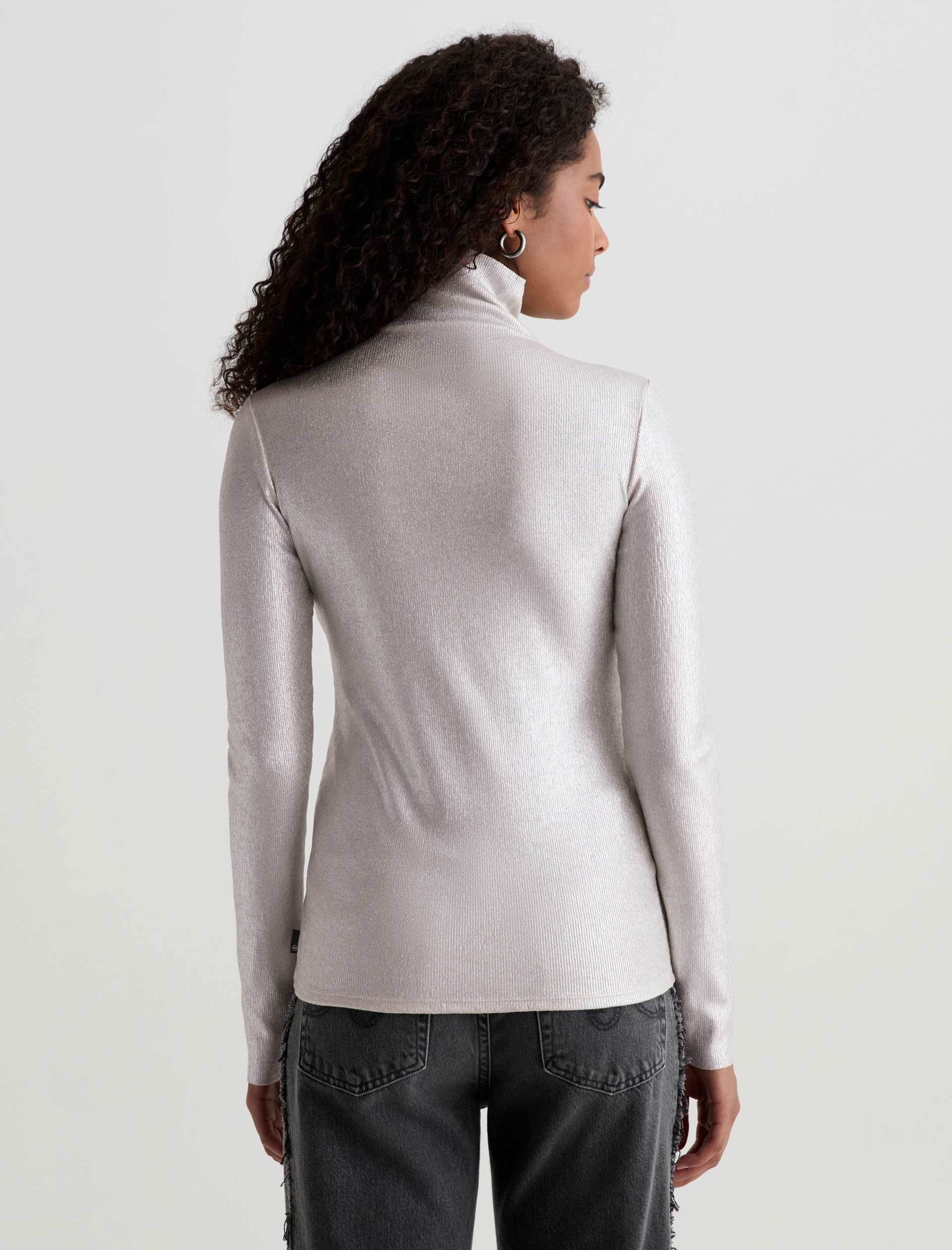 AG Chels Turtleneck Top Powder Silver-T-Shirts-West of Woodward Boutique-Vancouver-Canada