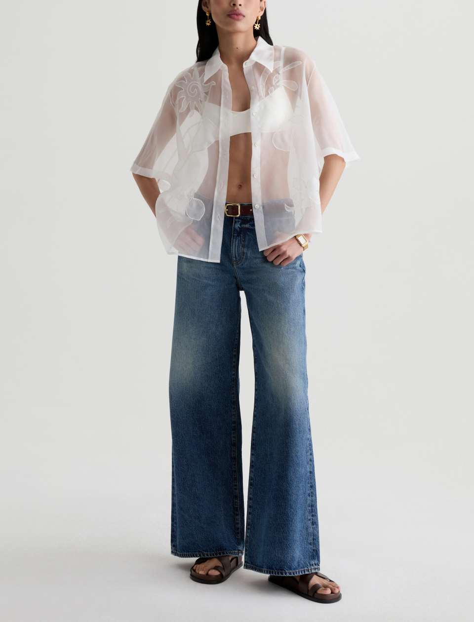 AG Saige Wide Leg Denim Jeans Nostalgia-Denim-West of Woodward Boutique-Vancouver-Canada
