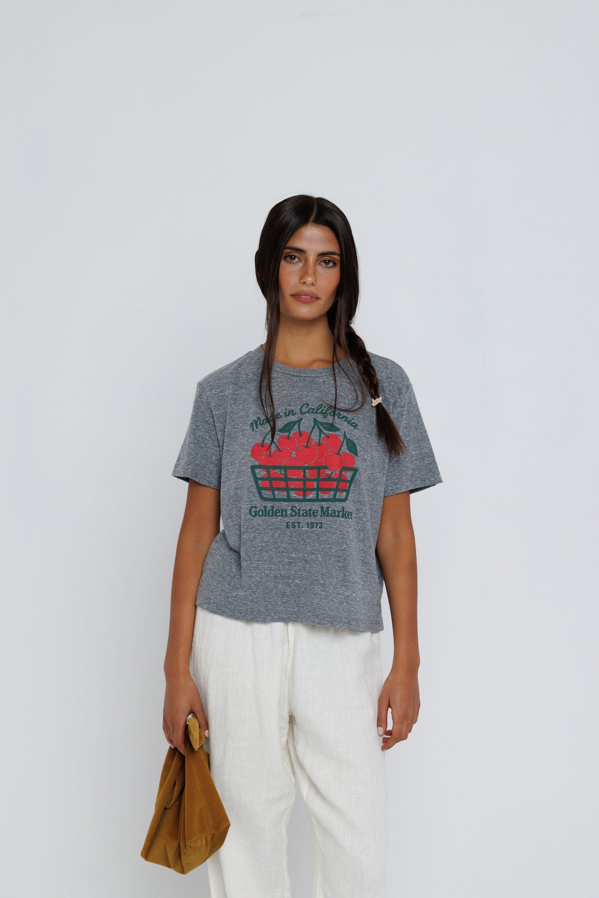 Sunny Somewhere California Cherries Everday Tee Heather Grey-T-Shirts-West of Woodward Boutique-Vancouver-Canada