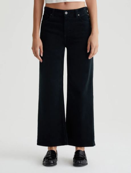 AG Saige Wide Leg Crop Sulfur Smooth Slate-Pants-West of Woodward Boutique-Vancouver-Canada