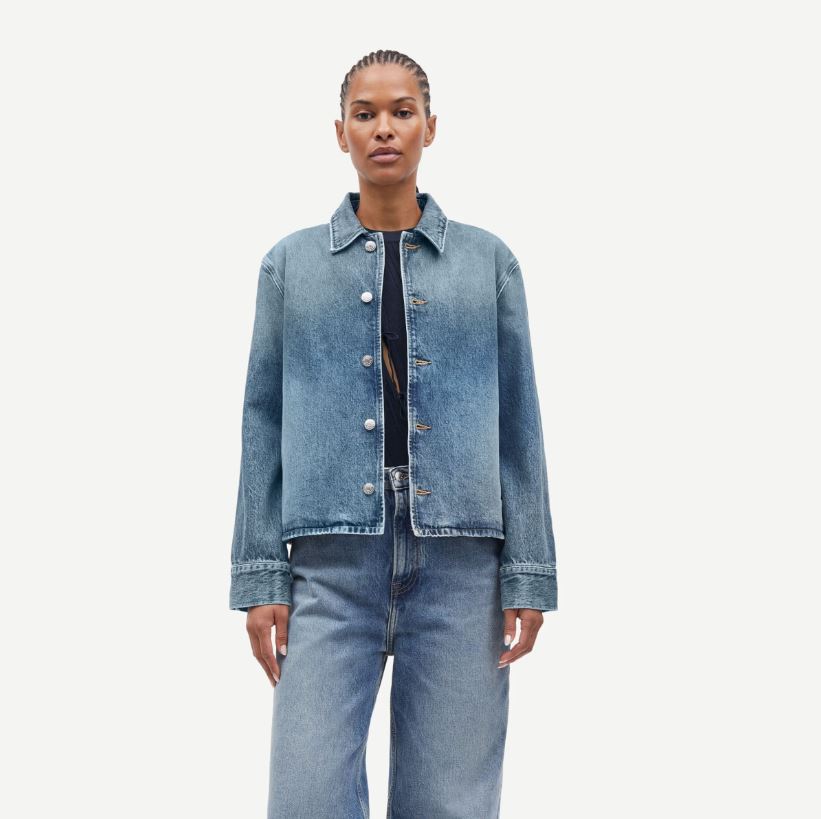 Samsoe Sanarinna Denim Jacket - Morning Sky-Jackets-West of Woodward Boutique-Vancouver-Canada