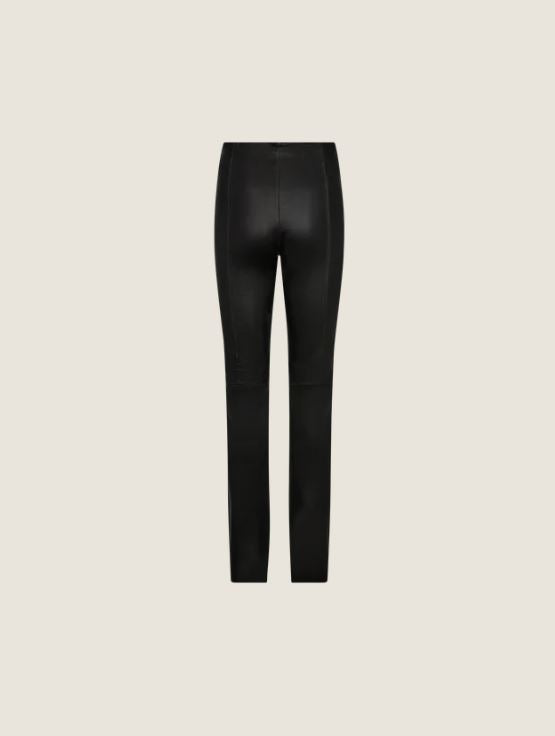 Mos Mosh Sarina Long Leather Legging Black-Pants-West of Woodward Boutique-Vancouver-Canada