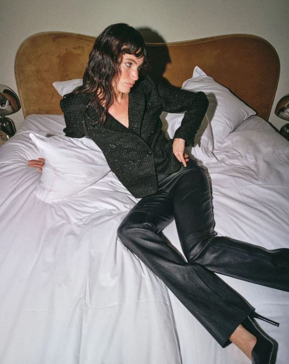 Mos Mosh Sarina Long Leather Legging Black-Pants-West of Woodward Boutique-Vancouver-Canada