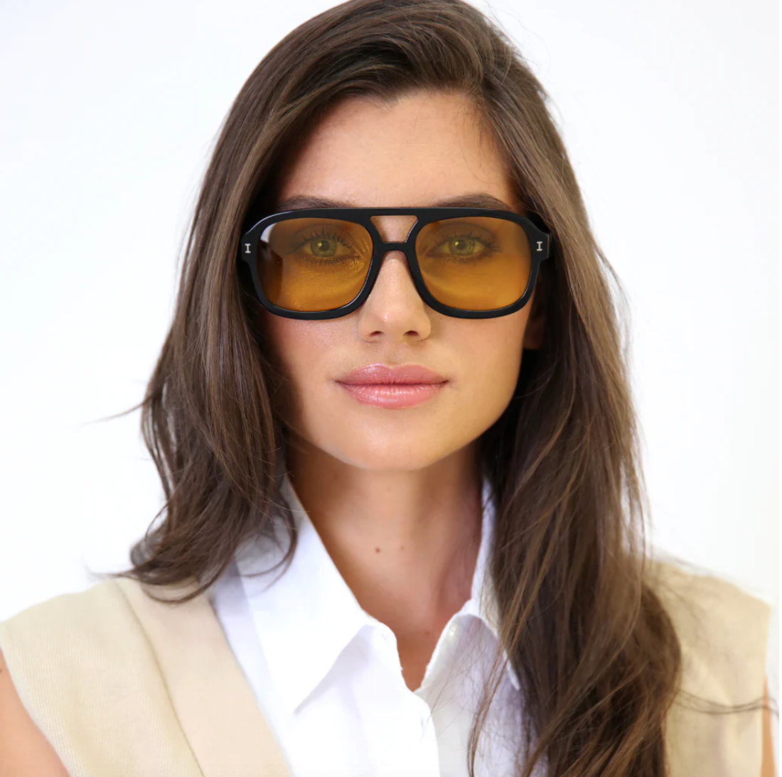 Illesteva Memphis Black Sunglasses Honey See Through Lense-Accessories-West of Woodward Boutique-Vancouver-Canada