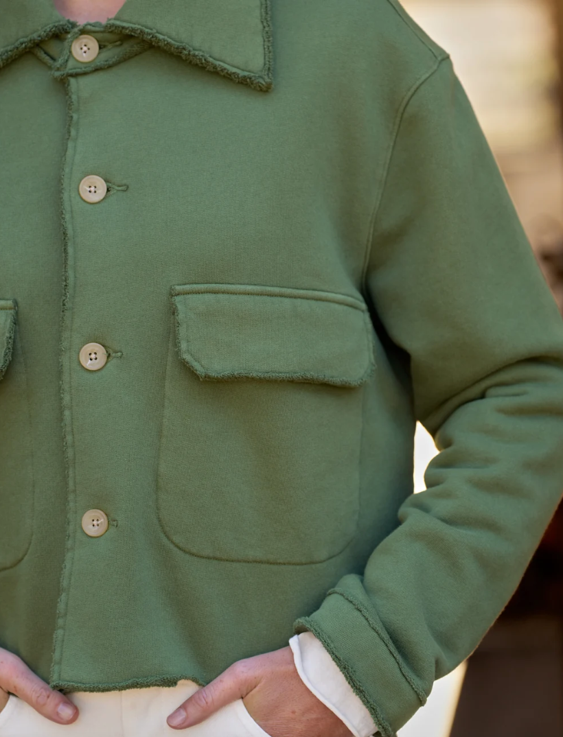 Frank &amp; Eileen Rowan Button Up Jacket Sweatshirt Nori-Sweatshirts-West of Woodward Boutique-Vancouver-Canada