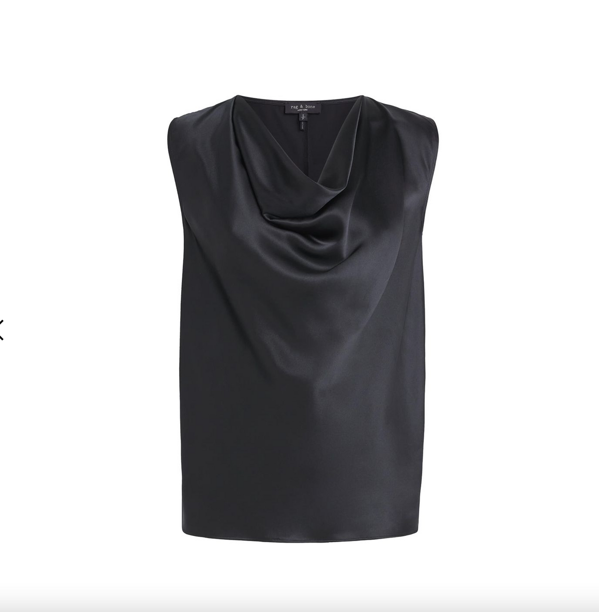 Rag & Bone Vinnie Sleeveless Silk Blouse Black-Shirts-West of Woodward Boutique-Vancouver-Canada