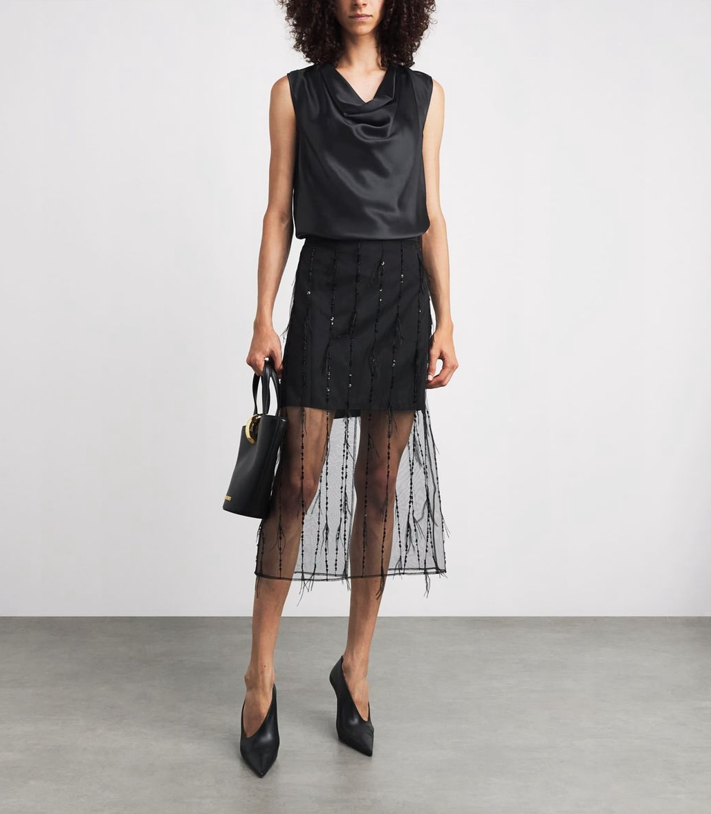 Rag &amp; Bone Vinnie Sleeveless Silk Blouse Black-Shirts-West of Woodward Boutique-Vancouver-Canada