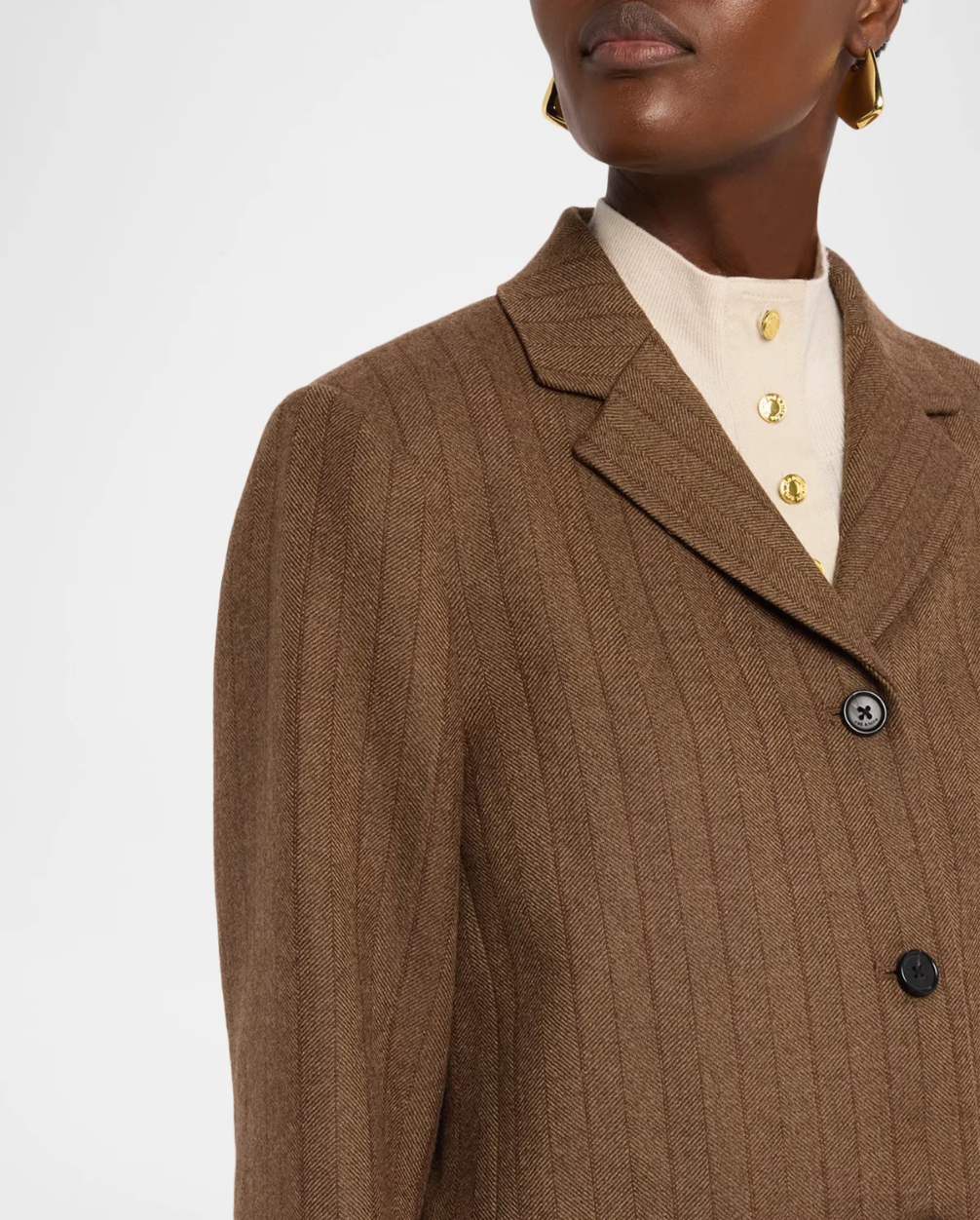 Rag & Bone Lawrence Crop Blazer Brown Herringbone-Jackets-West of Woodward Boutique-Vancouver-Canada
