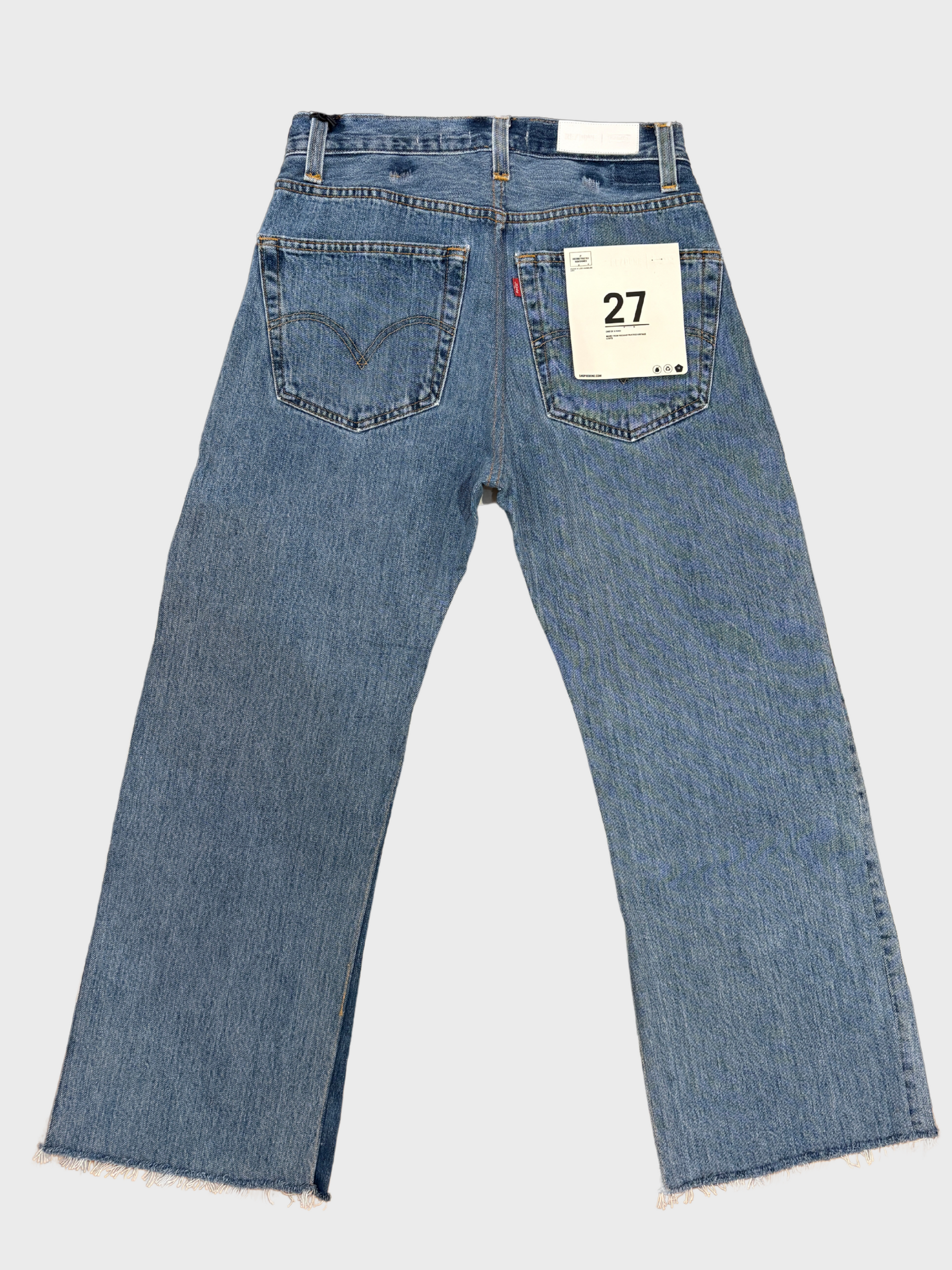 Re/Done High Rise Wide Leg Crop - Indigo-Denim-West of Woodward Boutique-Vancouver-Canada