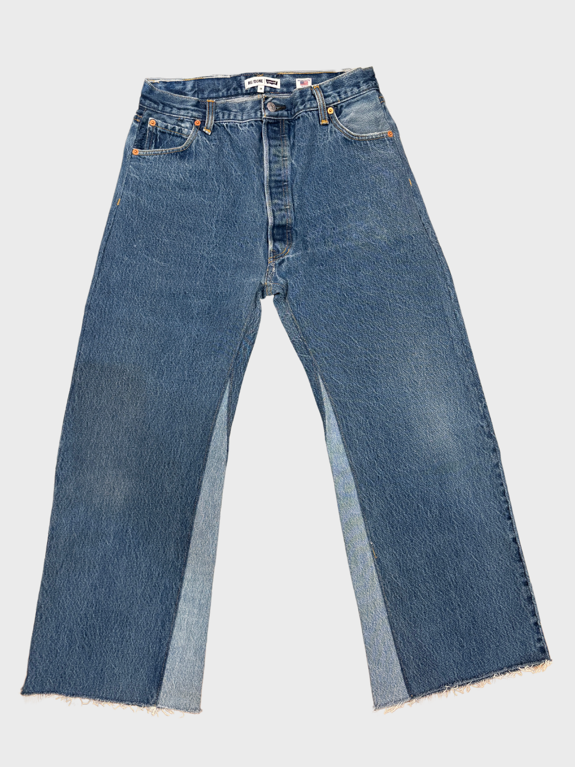 Re/Done High Rise Wide Leg Crop - Indigo-Denim-28-West of Woodward Boutique-Vancouver-Canada