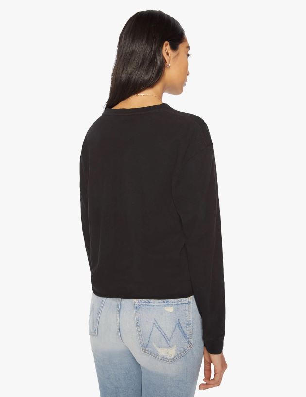 Mother L/S Slouchy Cut Off Black-T-Shirts-West of Woodward Boutique-Vancouver-Canada