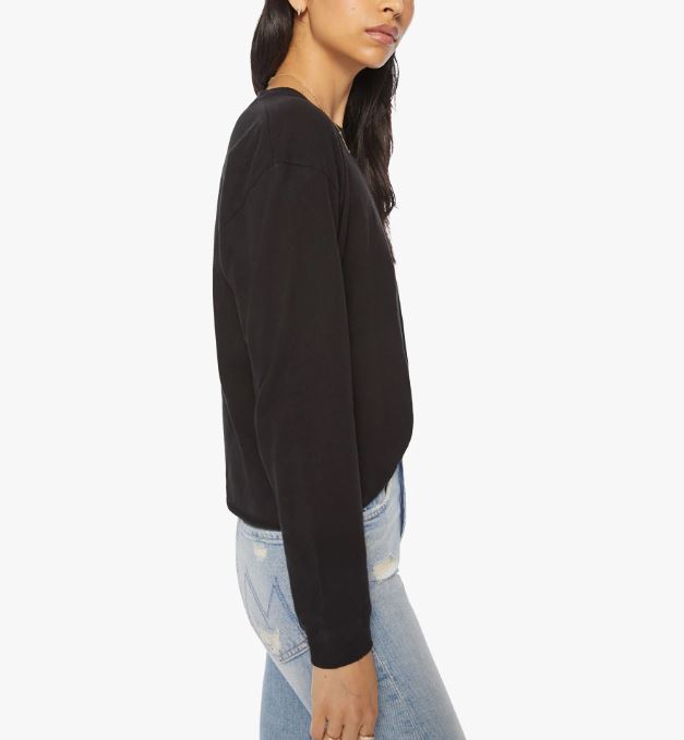 Mother L/S Slouchy Cut Off Black-T-Shirts-West of Woodward Boutique-Vancouver-Canada