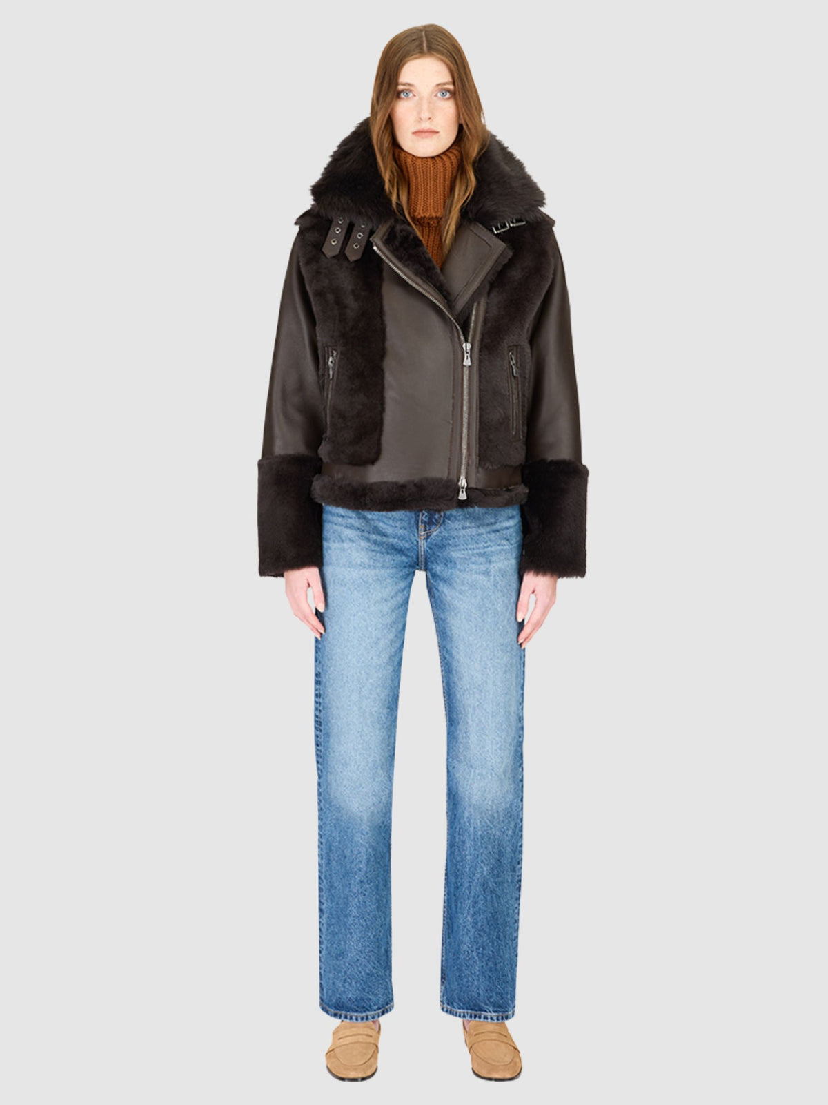 HiSO Soul Shearling Jacket Chocolate Silky Tosc-Coats-West of Woodward Boutique-Vancouver-Canada