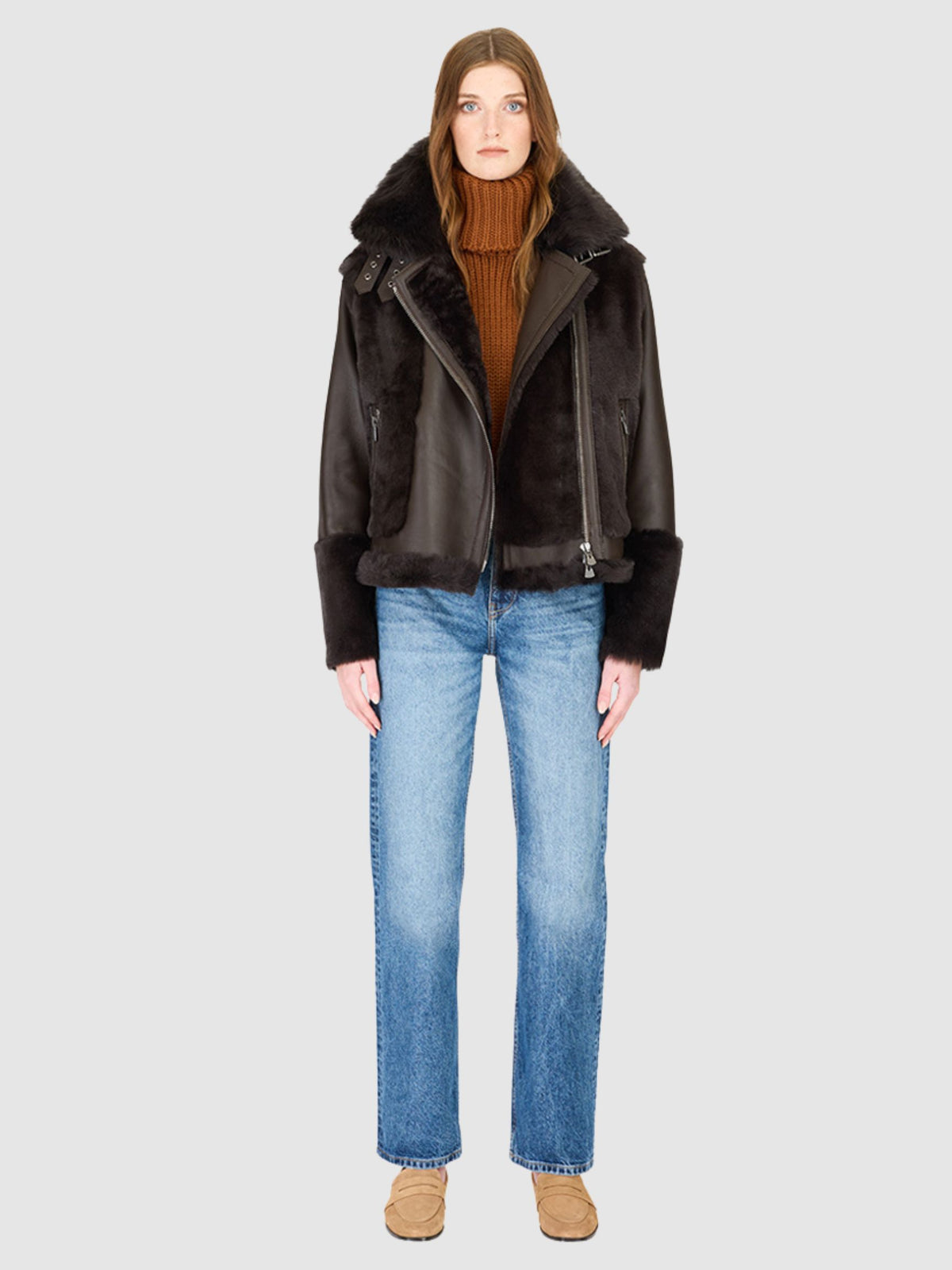 HiSO Soul Shearling Jacket Chocolate Silky Tosc-Coats-West of Woodward Boutique-Vancouver-Canada